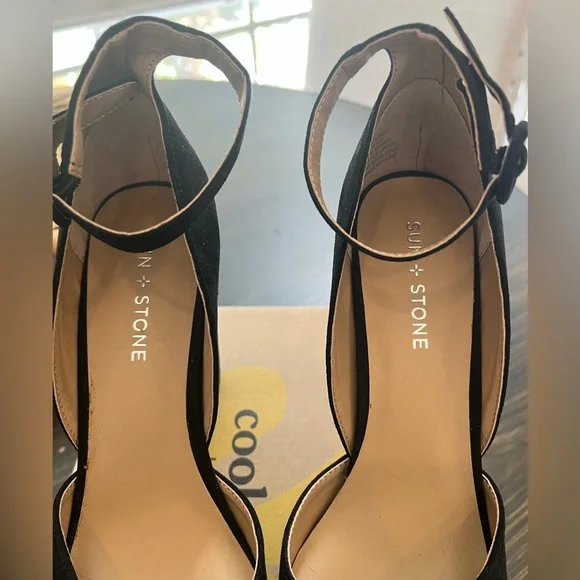 BRAND NEW! Sun & Stone Reeta Pump Black Heels - Picture 5 of 9